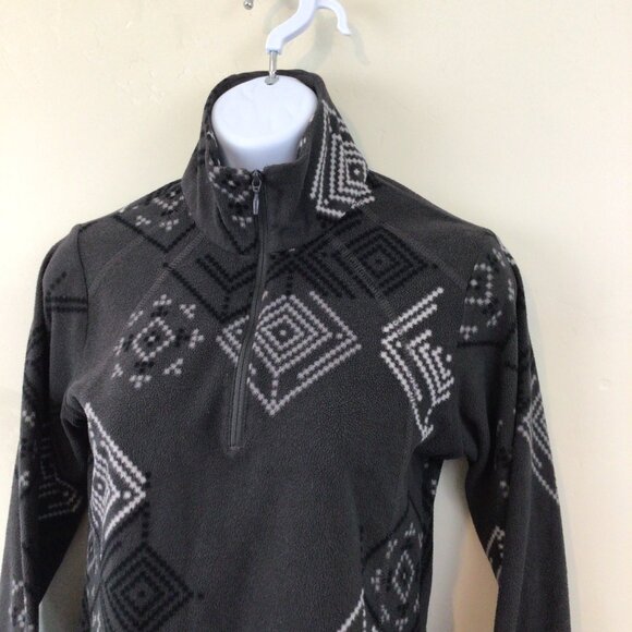 Columbia Sportswear Gray Print Zip Neck Fleece Pullover Shirt - Picture 2 of 7